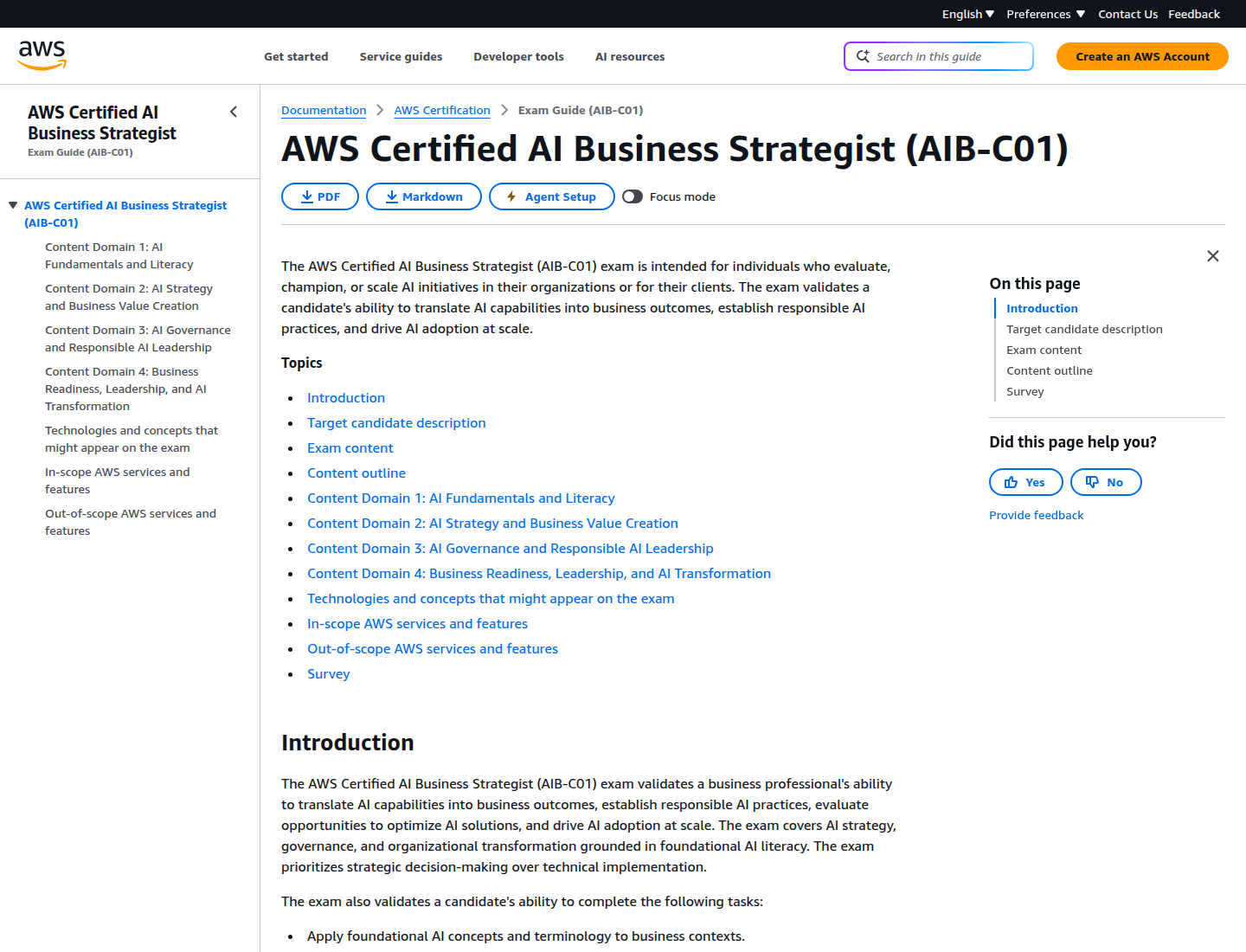 AWS AIB-C01 exam guide overview