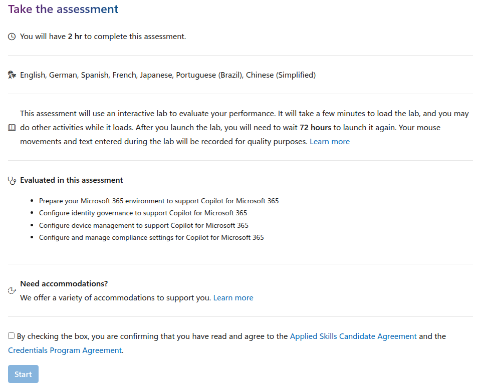 Assessment lab objectives for Microsoft Applied Skills: Prepare security and compliance to support Microsoft 365 Copilot