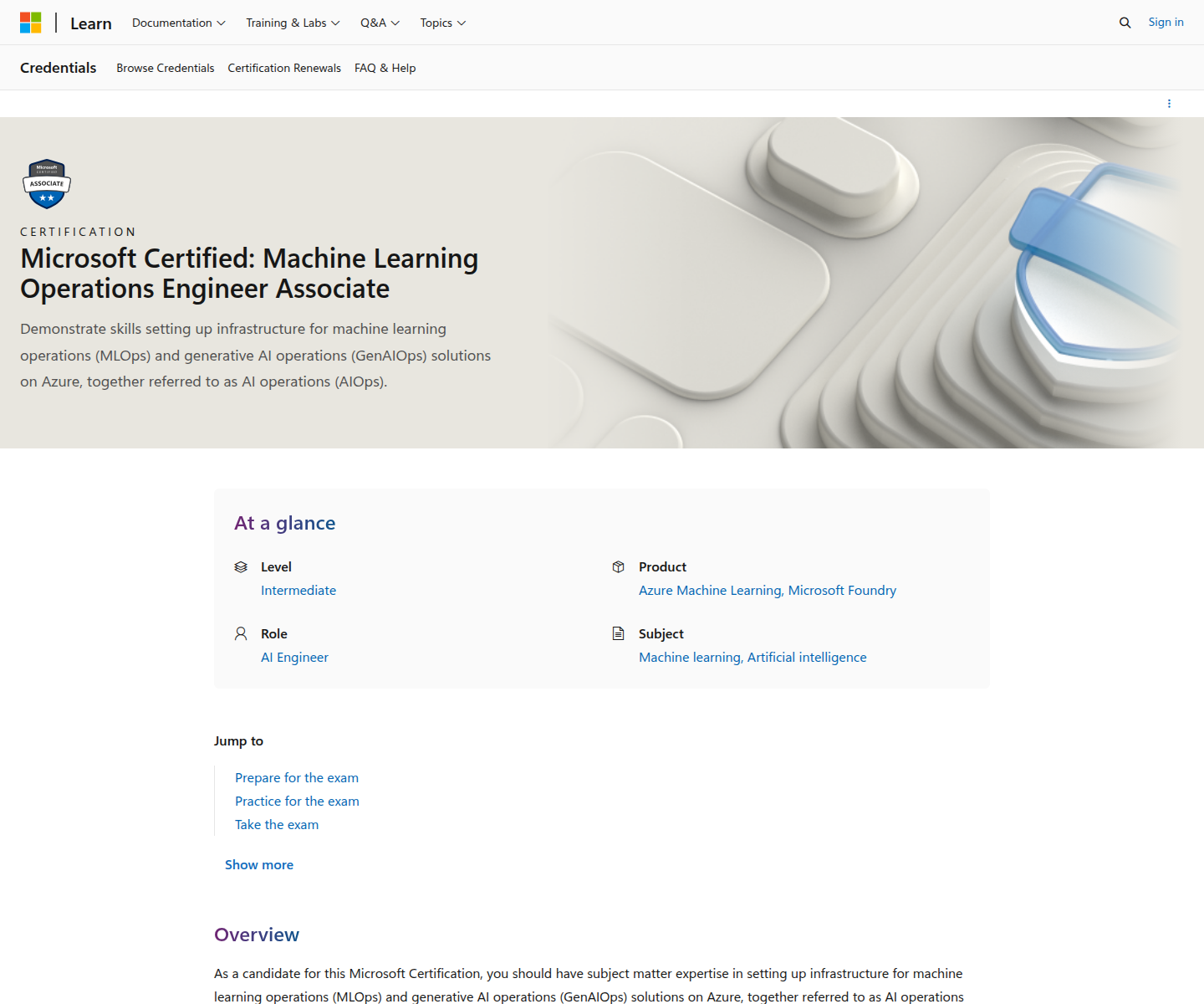 Official Microsoft Learn AI-300 certification page