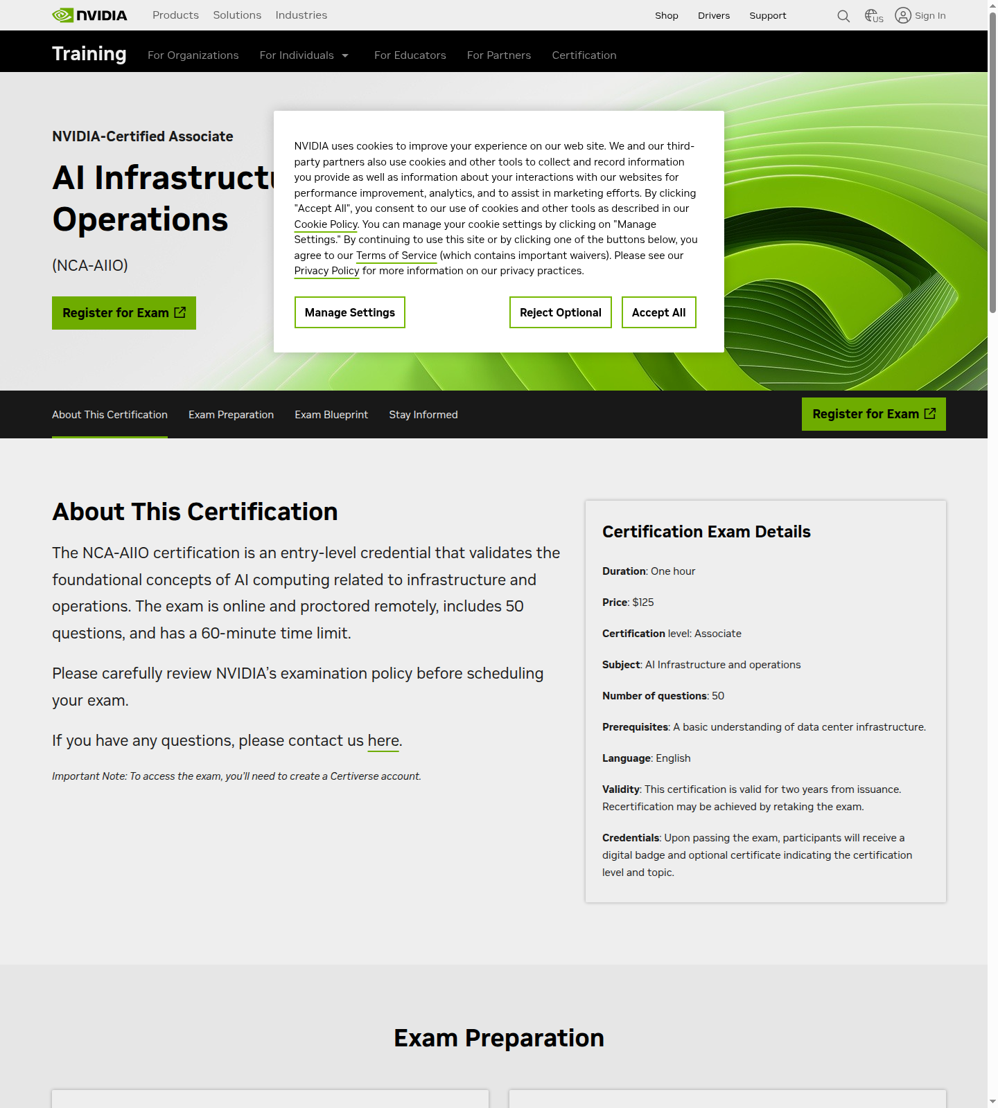 NVIDIA AI Infrastructure and Operations Associate exam details